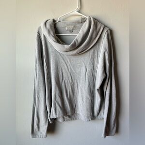 Barefoot Dreams Light Gray Cowl Neck Sweater
